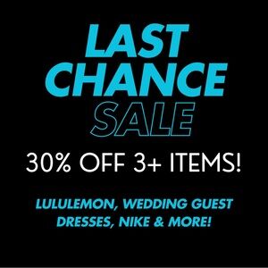 Last Chance Sale - 30% Off 3+ Items